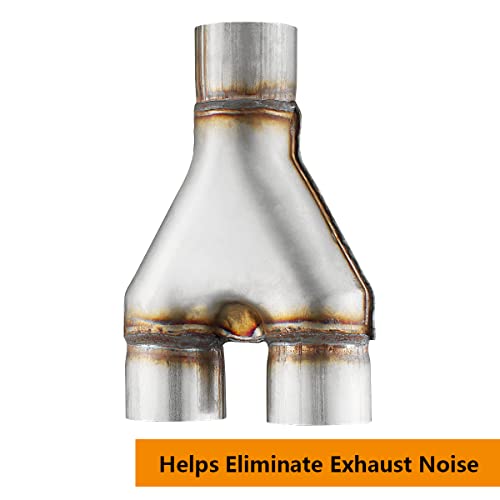 Exhaust Y Pipe 2.5" Inlet, A-KARCK Stainless Steel 2.5" Outlet 10" Long Y Pipe Withstands High Temperatures - color: Y Pipe, size: 2.5inch 10"Long