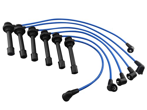High Performance Racing Spark Plug Wire Set Compatible with Chrysler Cirrus Sebring Dodge Avenger Stratus Mitsubishi Eclipse Galant V6 3.0L 2.5L 1995-2005