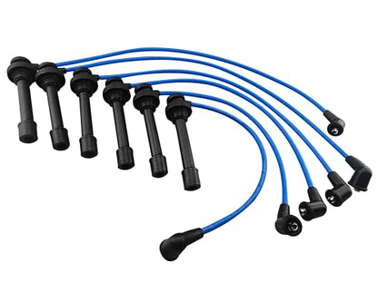 High Performance Racing Spark Plug Wire Set Compatible with Chrysler Cirrus Sebring Dodge Avenger Stratus Mitsubishi Eclipse Galant V6 3.0L 2.5L 1995-2005