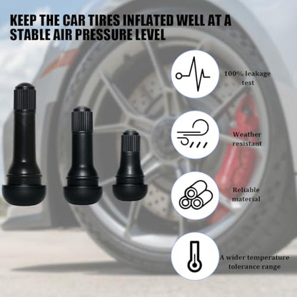 40PCS Car Valve Stem Puller and Installer, Includes 4 Way Double and Single Head Tire Valve Core Remover Tool Kit, 5PCS TR412 TR413 TR414 Snap-in Stem, Universal for Most Vehicles