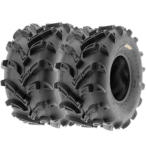 Set of 2 SunF A024 22x11-9 ATV UTV Mud/Trail Tires, 6-PR, Deep Directional Tread - size: 22x11-9