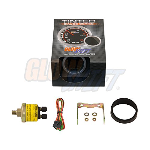 GlowShift Tinted Series 100 PSI Oil Pressure Gauge Kit, 2-1/16" 52mm