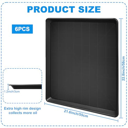 6 Pack Large Auto Oil Drain Pan - 22' Plastic Oil Catch Pan for Cars & Machinery - size: 6 Pack