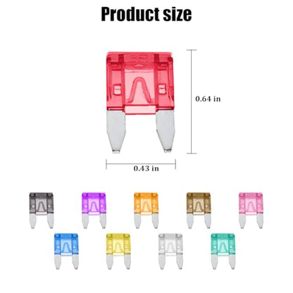 120PCS Car Fuses Assortment Kit, 2 3 5 7.5 10 15 20 25 30 35 A Mini Blade Vehicle Fuse Kit ith Puller Tool, Portable Automotive Accessories, Universal for Trucks SUVs RVs