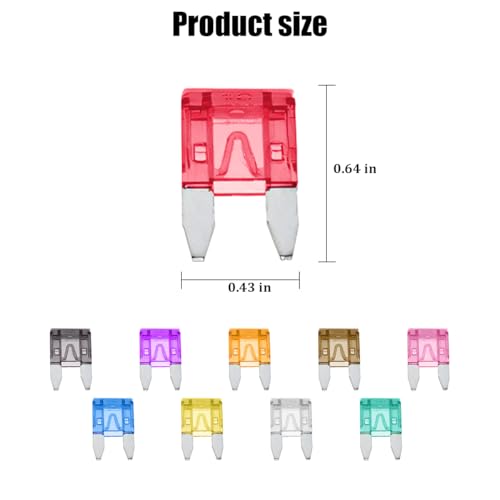 120PCS Car Fuses Assortment Kit, 2 3 5 7.5 10 15 20 25 30 35 A Mini Blade Vehicle Fuse Kit ith Puller Tool, Portable Automotive Accessories, Universal for Trucks SUVs RVs