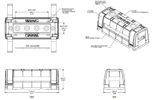 Blue Sea Systems 2719 Insulating Cover - style: 250a, 6 Screw/ 4 Stud Cvr
