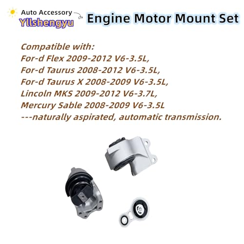 Engine Motor Mount Kit for 2008-2012 Taurus 3.5L / MKS 3.7L - size: Flex 2009-2012 V6 3.5L
