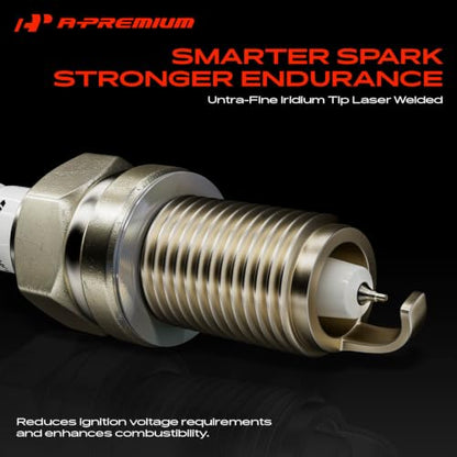 A-Premium Set of 8 Ignition Coil Pack and Iridium Spark Plugs - color: Black
