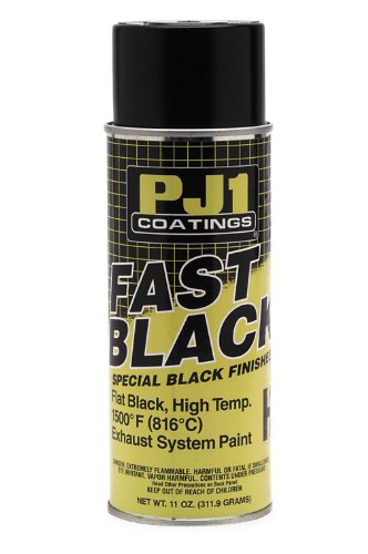 PJ1 16-HIT Flat Black Hi-Temp Spray Paint (Aerosol), 12 oz - size: 12 Ounce (Pack of 1)
