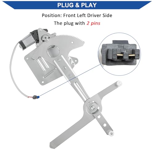 Obaee Window Regulator with Motor Front Left Driver Side, Replace 741-844