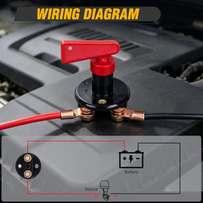 Nilight Battery Disconnect Switch with Waterproof Key and Cover - color: 100A ON-OFF Switch with Waterproof Key and Cover