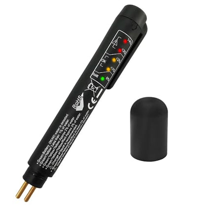 Brake Fluid Liquid Tester Pen, High-Precision Car Brake Fluid Diagnostic Tester with 5 LED Indicators, Heavy Duty Vehicle Hydraulic Liquid Test Pen for DOT 3 DOT 4 DOT 5.1