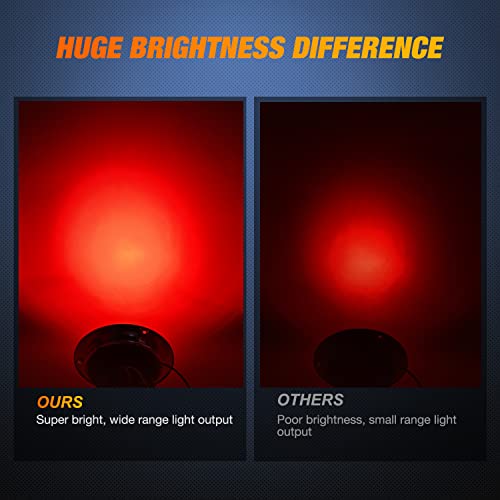 Nilight Trailer Tail Light 4" Round Red Brake Turn Lights W/Chrome Bezel - color: Red Screw 2Pcs, size: 4 Inch