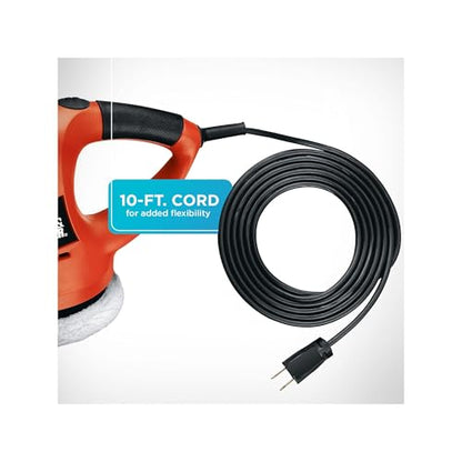 BLACK+DECKER 6" Buffer Polisher, Orbital Car Polisher with Wool and Foam Bonnets (WP900) - size: 6-Inch