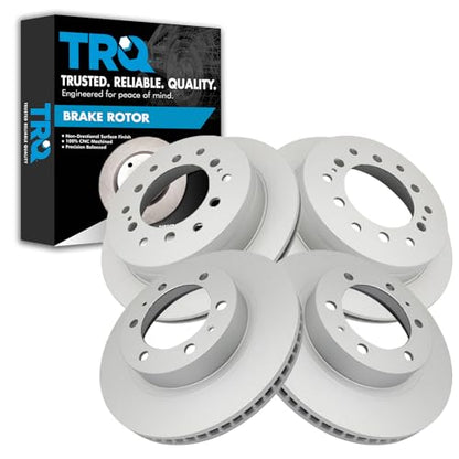 TRQ Front and Rear Brake Rotor Set G Coated Vented - style: BKA14763