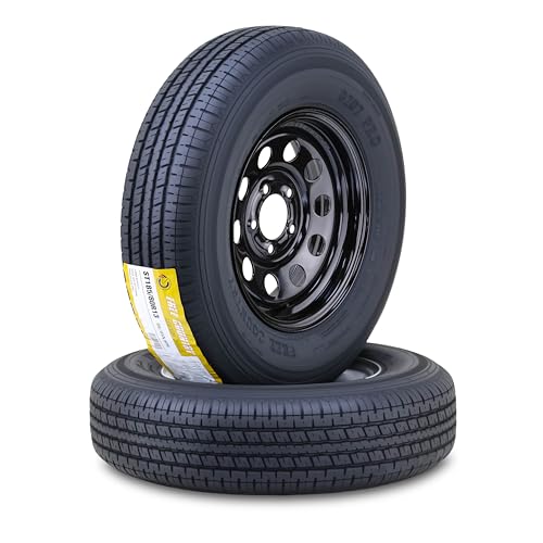 Free Country Trailer Tire Wheel ST185/80R13 8-Ply D 99N 5X4.5 Black Mod Pk2 - size: ST185/80R13 /8PR