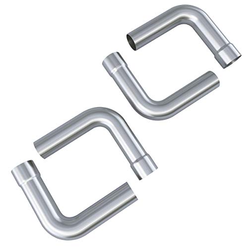 A-KARCK Stainless Steel Mandrel Bends 16 Pcs, 2.5 Inches 304 Stainless Steel DIY Custom Exhaust Tubing Pipe Straight & U-Bend Kit, Universal Fit - size: 2.5 inch 16 piece Kit, style: Stainless Steel