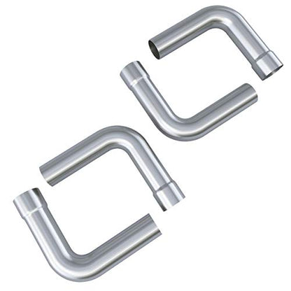 A-KARCK Stainless Steel Mandrel Bends 16 Pcs, 2.5 Inches 304 Stainless Steel DIY Custom Exhaust Tubing Pipe Straight & U-Bend Kit, Universal Fit - size: 2.5 inch 16 piece Kit, style: Stainless Steel