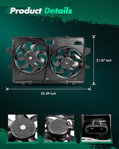SCITOO Dual Radiator Condenser Cooling Fan Compatible with