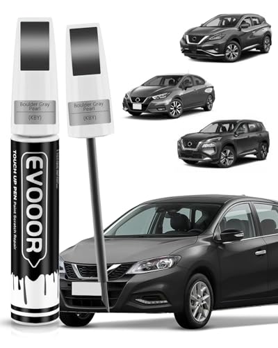 Touch Up Paint Compatible with Nissan Exact Match 2 in 1 Touch up Paint for Chips and Nicks Repair (Boulder Gray Pearl(KBY)) - color: Boulder Gray Pearl(KBY)