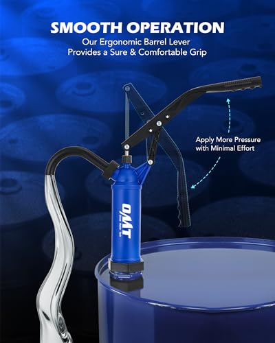 OMT 55 Gallon Drum Pump, Fits 5 to 55 Gallon Drums & Barrels - color: Blue Lever Action Reinforced PP Pump