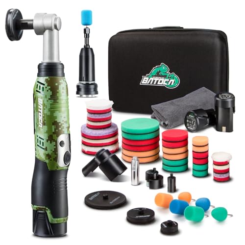 BATOCA 2026 S6 Mini Cordless Polisher 2 Heads for Motorcycles Detailing Kit - size: Camouflage Pattern Style with 2 batteries