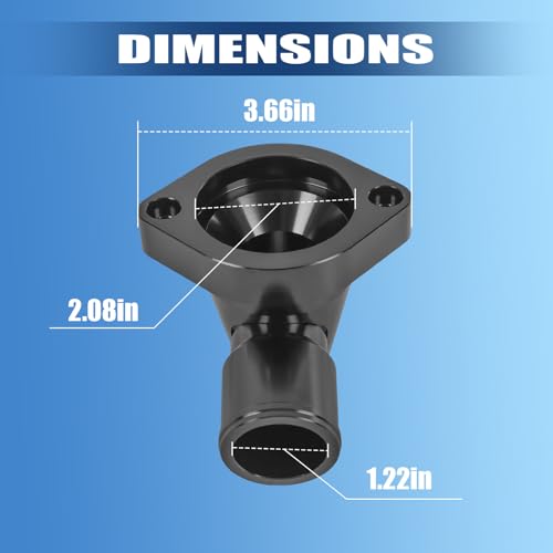 Billet Swivel Thermostat Housings Water Neck 90 1.5" Black Compatible with GM LS LS1 LS2 LS3 LS7 LS9 LSA L76 L92Engine