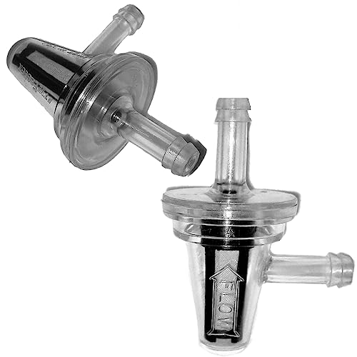 2 Pack Right Angle L Inline Fuel Filter 90 Degree 1/4'' 6mm 7mm In Line Fuel Filters Replacement for Yamaha Suzuki Kawasaki Gas Engine 125cc Wheele Motorcycle Snowmobile ATV UTV