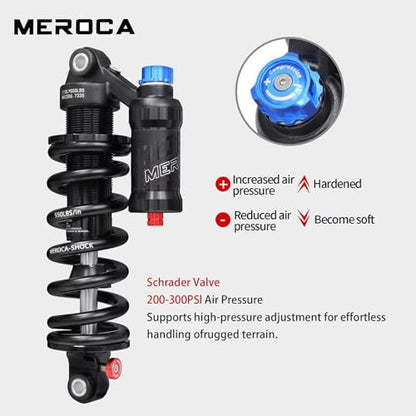 MEROCA 210mm Adjustable Air Spring Coil Over Rear Shock Absorber - size: 210mm*550lbs