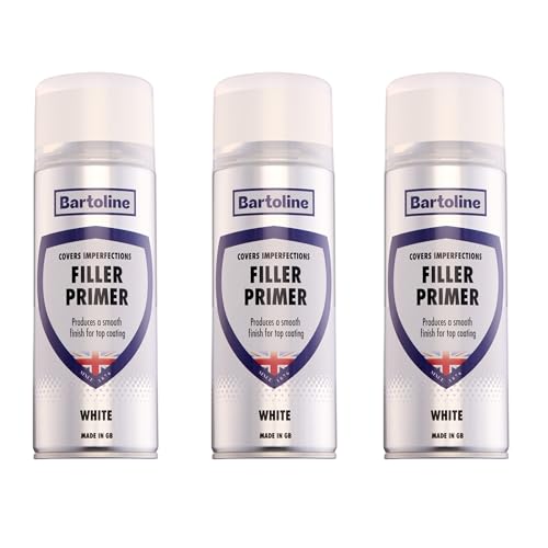 Bartoline White Filler Primer Spray Paint, 13.5 fl oz, 3-Pack