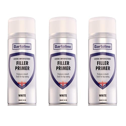 Bartoline White Filler Primer Spray Paint, 13.5 fl oz, 3-Pack