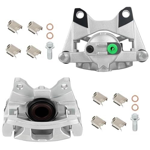 Rear Disc Brake Caliper Assembly with Bracket fit for Jeep Wrangler 2007-2017, Liberty 2008-2012, Wrangler JK 2018, for Dodge Nitro 2007-2011, Rear Left / Right Caliper Set with 2PC, 18-B5046 18-B5047