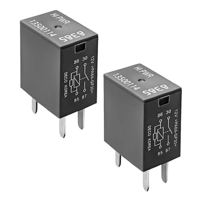 2PCS Car Air Conditioning Relay, 13500114/8385 12VDC 40A 4-Pin Quick Connect Relays, Multi Purpose High-Performance Fuse Box Relay for Vehicle AC Fan Starter Light & More - color: 2PCS