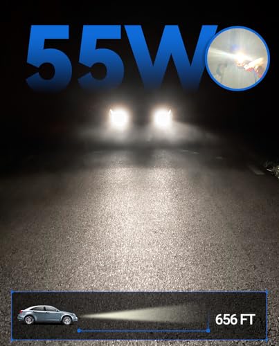 H11 Headlight Bulb H11 Halogen Bulbs No Flashing 12V 55W 5000K Xenon White, 2 Pack - color: White 5000K, size: H11 H8 H9