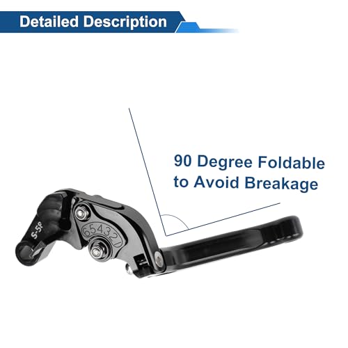 Brake Clutch Levers for Suzuki GSXR600 06-25 1 Pair Black - color: Solid Black
