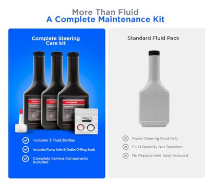 4STEED MOTORS Bundle Fit for Acura and Honda 08206-9002PE Power Steering Fluid Pack of 3 91345RDAA01 + 91370SV4000 Pump Rubber Inlet & Outlet O-Ring Seals Kit 926-157