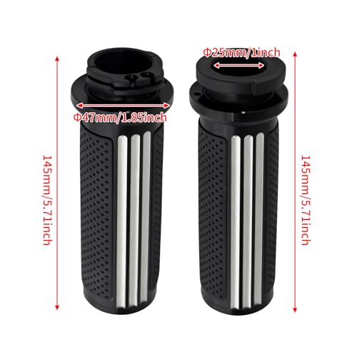 1 Inch Cable Throttle Handlebar Grips Motorcycle Hand Grips - color: #3 Black&Chrome