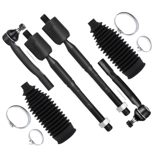 SCITOO 6pcs Front Suspension Kit Inner Outer Tie Rod Ends w/Steering Boots fit for 2004-2006 for Toyota Camry for Lexus ES330 2004-2008 for Toyota Solara