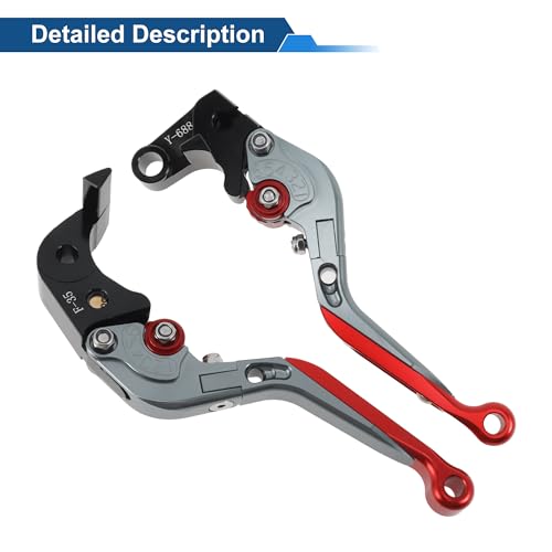 Short/Long Brake Clutch Levers for Yamaha YZF-R7 21-25 Titanium - color: Titanium Handle Red End