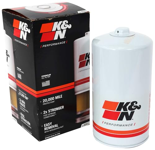 K&N Oil Filter: 20,000 Mile Engine Protection with Wrench Off Nut, HP-6001