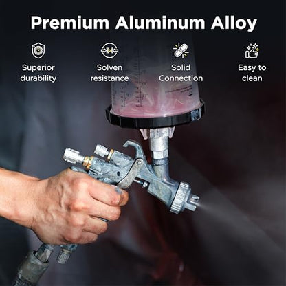 InoKraft Paint System Spray Gun Adapter M16*1.5, 16 mm Male, 1.5 mm Thread, Compatible with Black Widow Guns, Astro Euro HV & HE Series, ATD Leonardo Series, SATA KLC Series, LM 2000 B and LM 2000 K - size: 16mm Male 1.5mm Thread with long bottom