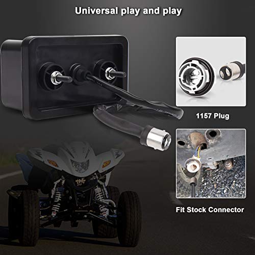 MOVOTOR ATV LED Tail Light with US Flag Design for Yamaha Grizzly Big Bear - color: flag yellow DRL
