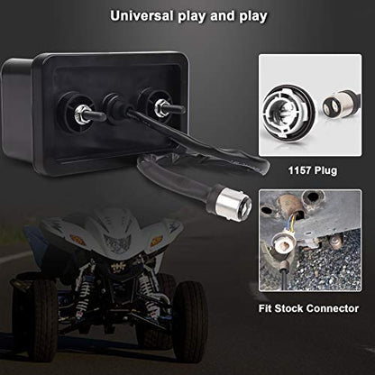 MOVOTOR ATV LED Tail Light with US Flag Design for Yamaha Grizzly Big Bear - color: flag yellow DRL