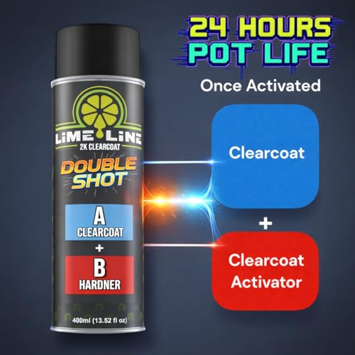 LiME LiNE High Gloss 2K Clearcoat Spray/Aerosol Can Automotive 2 Part Professional Finish (Pack of 6) - color: Pack of 6