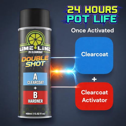 LiME LiNE High Gloss 2K Clearcoat Spray/Aerosol Can Automotive 2 Part Professional Finish (Pack of 1) - color: Pack of 1