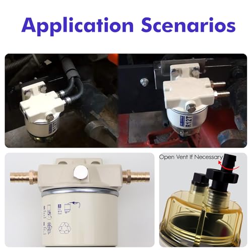 R12T Marine Fuel Water Separator Filter Kit, 10 Micron