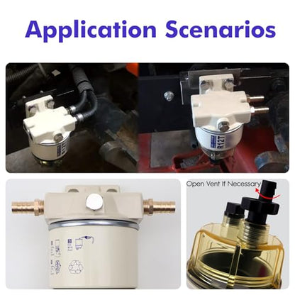 R12T Marine Fuel Water Separator Filter Kit, 10 Micron