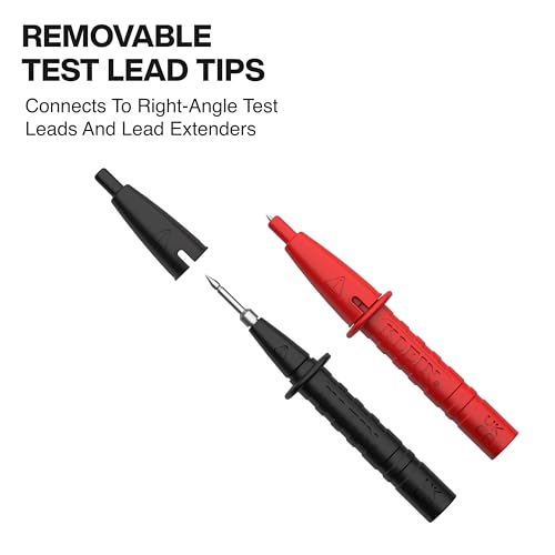 Klein Tools 69483 Meter Test Leads Accessory Kit with (2) Right-Angle, (2) Extenders, (2) Lead Heads, (2) Alligator Clips, and Case - size: Meter Accessory Kit