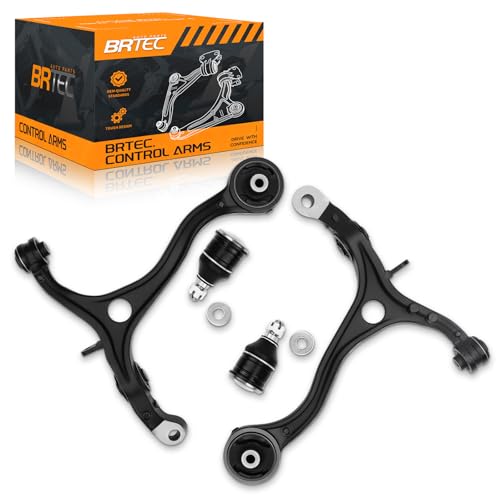 BRTEC 4PCS Front Lower Control Arms Kit with Ball Joints Compatible with Acura TSX 2009-2014, Honda Accord 2008-2012, # K641112 K641113 K500081