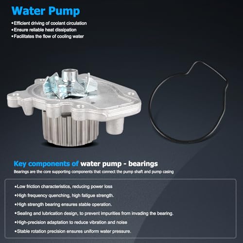 OTO-K Timing Belt Kit with Water Pump Compatible with Honda CR-V CRV 1997-2001 2.0L,Acura Integra 1996-2001 1.8L,DOHC L4,Replace#TKH-014 TCKWP184 TCK184 - size: TKH014